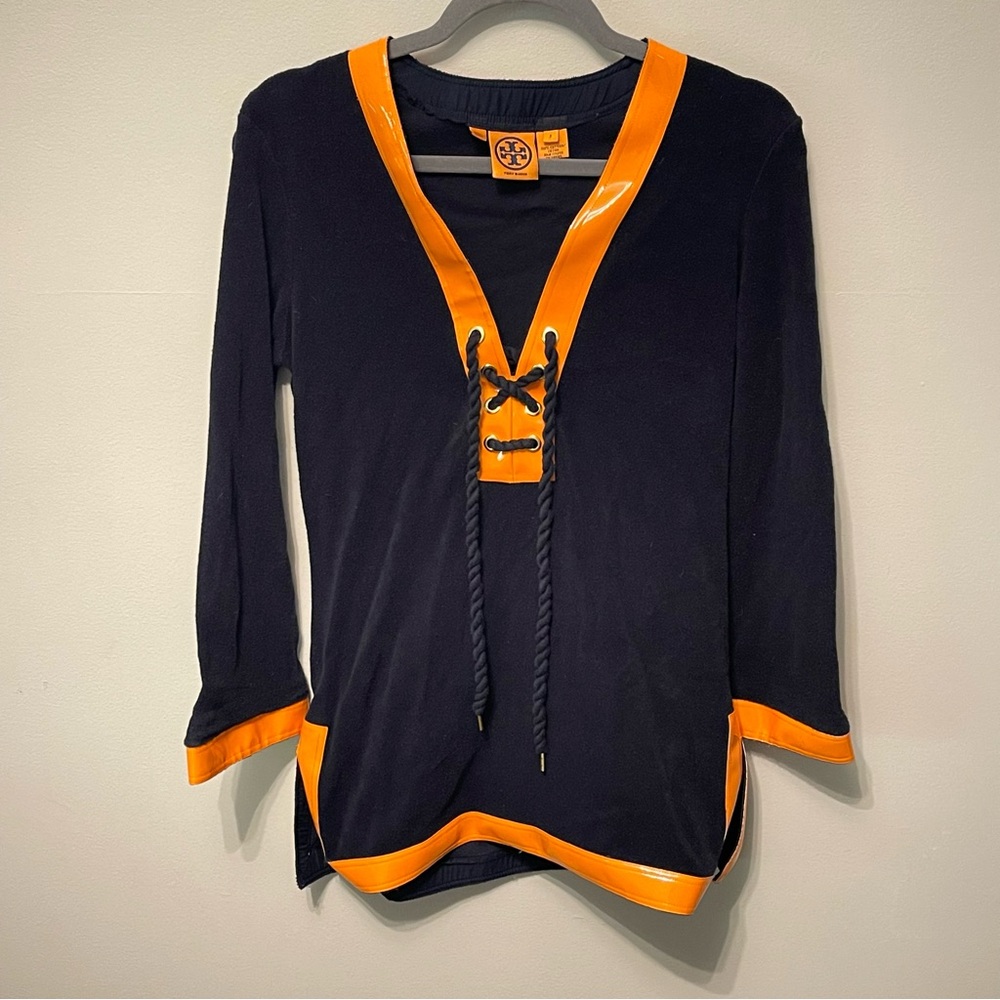 Tory Burch Blue Terry Tunic Beach Cover Up Size Small